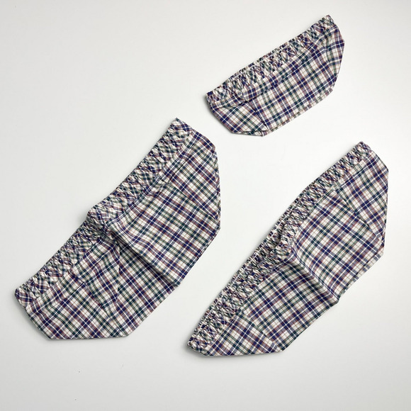 Longaberger Woven Traditions Desktop Plaid Fabric Basket Liners Set of 3 - Picture 3 of 4